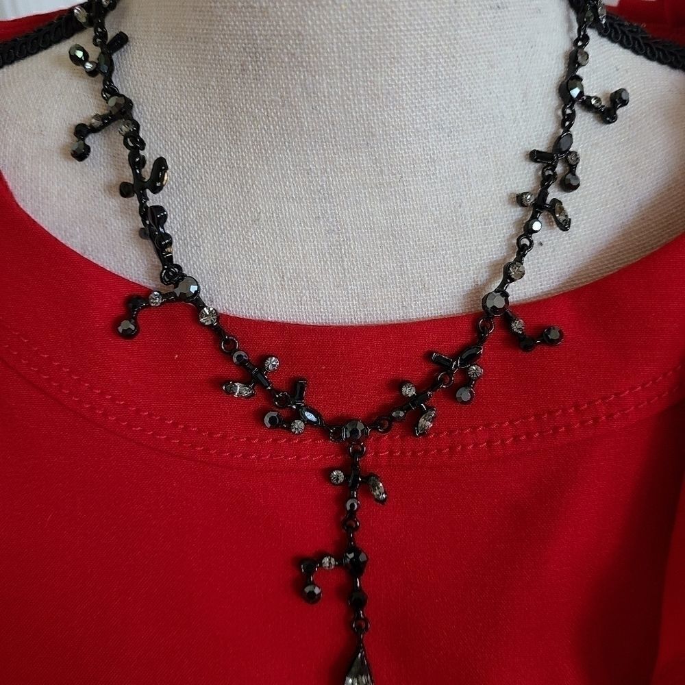 Cookie Lee Black Austrian Crystal Necklace